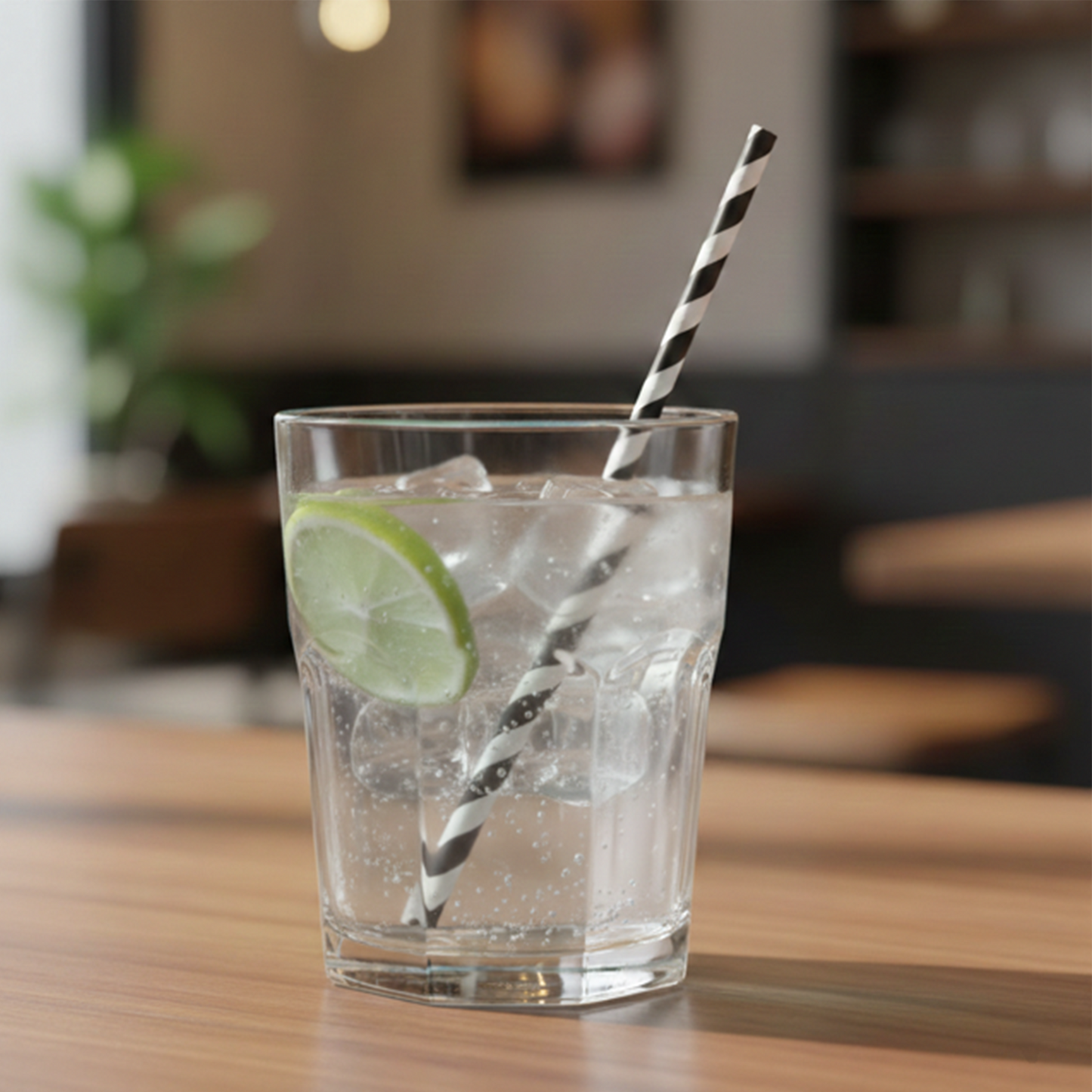 Black and White Stripped Paper Straws