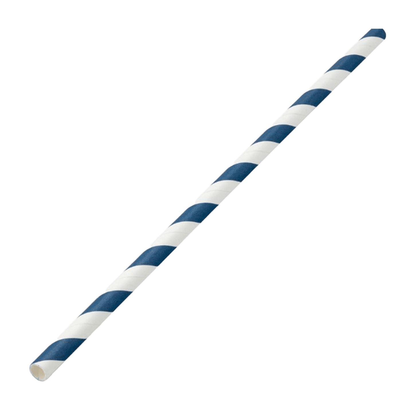 Blue and White Striped Paper Straw