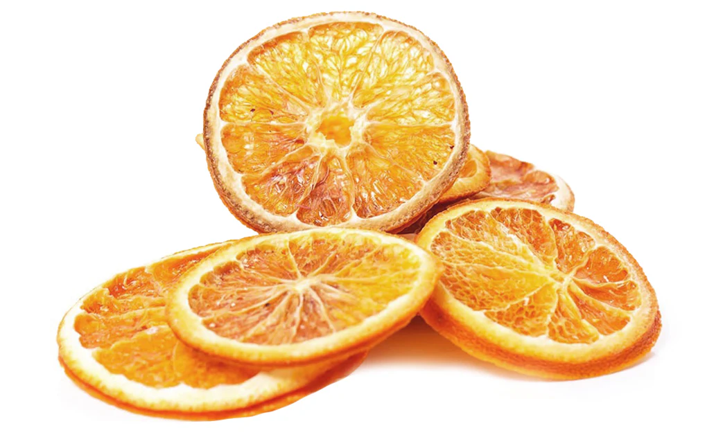 Dehydrated orange slices for cocktails and gin