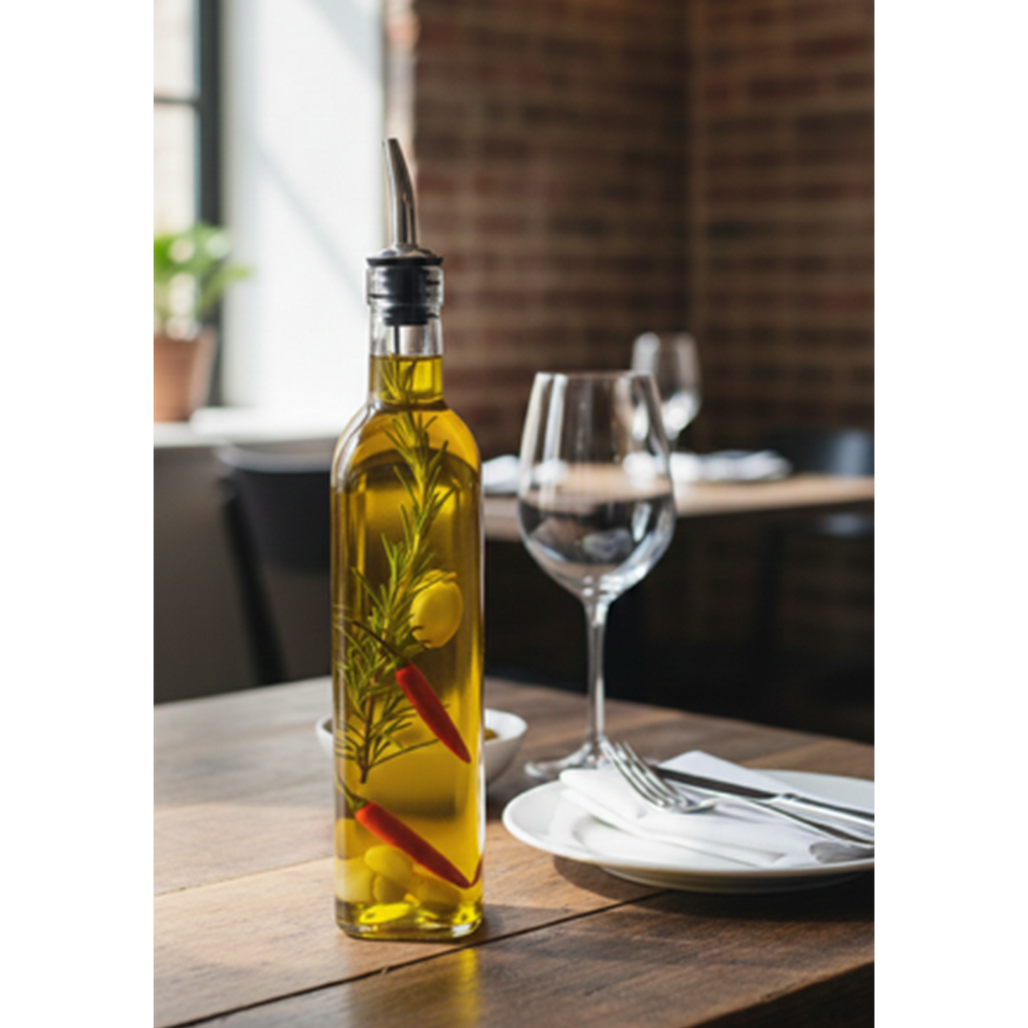 Olive Oil Bottle with Stainless Steel Pourer