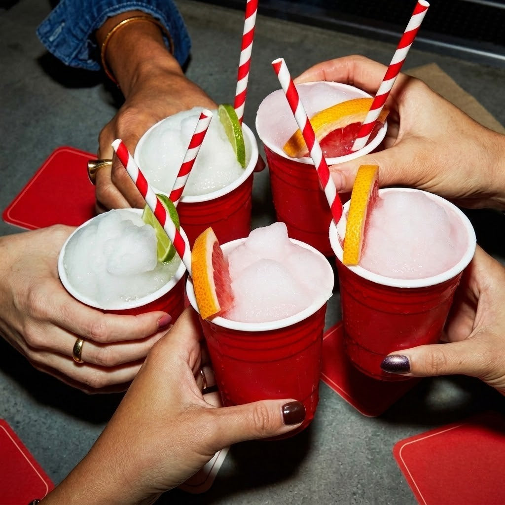 Red and White Stripe Paper Straws