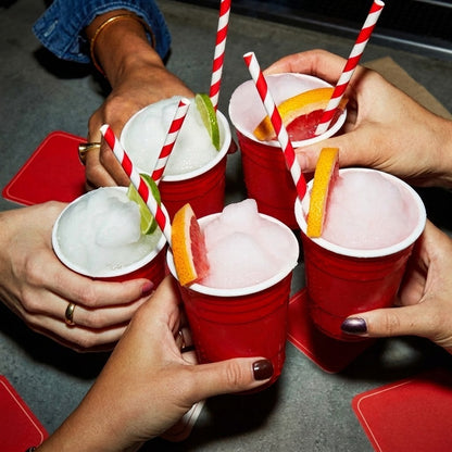 Red and White Stripe Paper Straws
