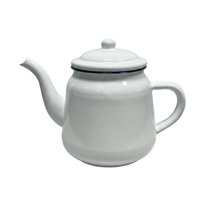 White Enamel Teapot
