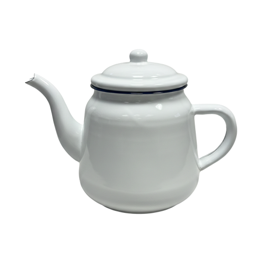 White Enamel Teapot